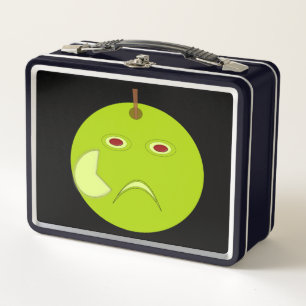 Evil Apple with Scar Halloween Metal Lunchbox