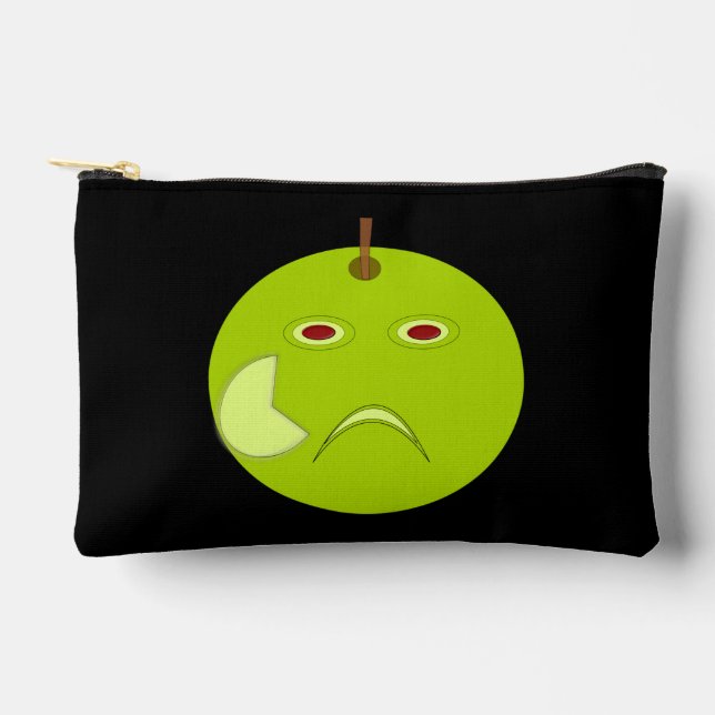 Evil Apple with Scar Halloween Patterned Accessory Pouch (Front)