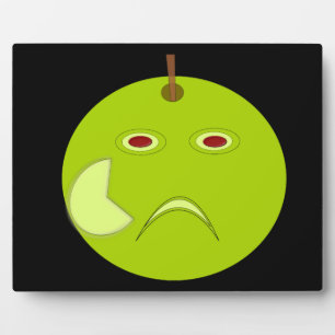 Evil Apple with Scar Halloween Plaque