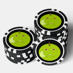 Evil Apple with Scar Halloween Poker Chips