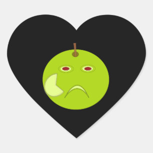 Evil Apple with Scar Halloween Stickers
