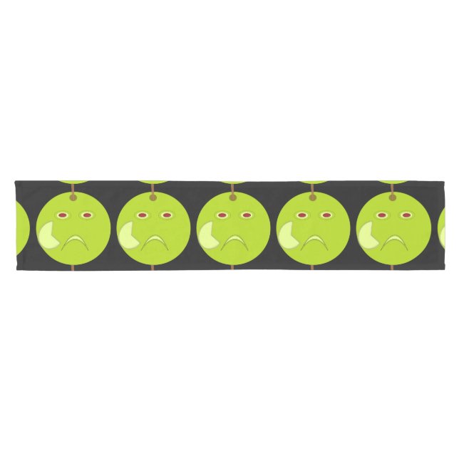 Evil Apple with Scar Halloween Table Runner (Horizontal)