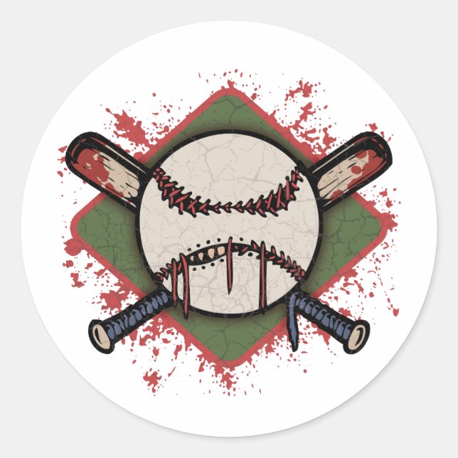 Evil Ball & Cross Bats Classic Round Sticker (Front)