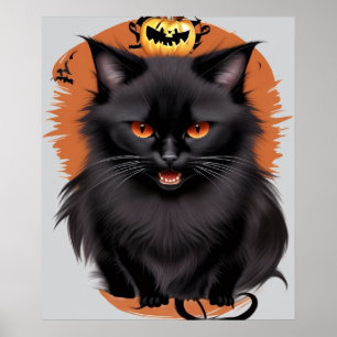 Evil Black Cat Poster Transparent Background