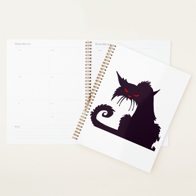 Evil Black Cat Silhouette with Red Eyes Planner (Creator Uploaded)