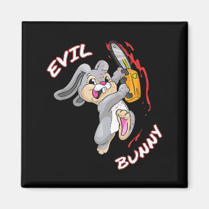 Evil Bunny Shirt Halloween funny Bad Rabbit Killer Magnet