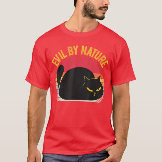 Evil By Nature Retro Horror Cat Men Women gift T-Shirt
