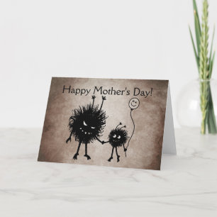 Evil Cartoon Bug Gothic Mother's Day Card