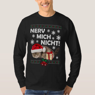 Evil Cat Santa Ugly Christmas Sad Cat Xmas T-Shirt