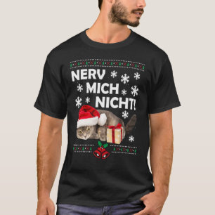 Evil Cat Santa Ugly Christmas Sad Cat Xmas T-Shirt