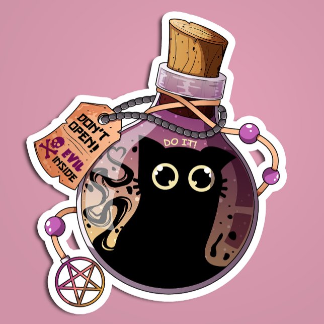 Evil Cat Spirit Trapped in Bottle - Cute Spooky (Creator Uploaded)