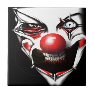 Evil Clown Ceramic Tile