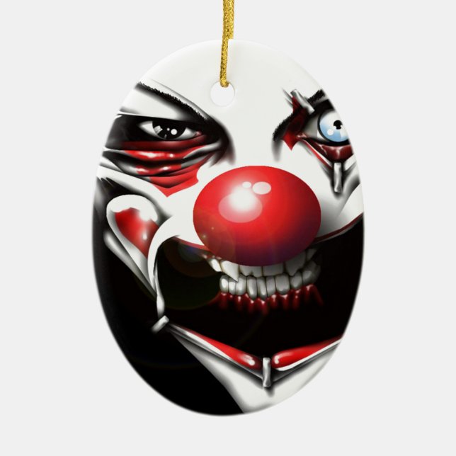 Evil Clown Ceramic Tree Decoration (Front)