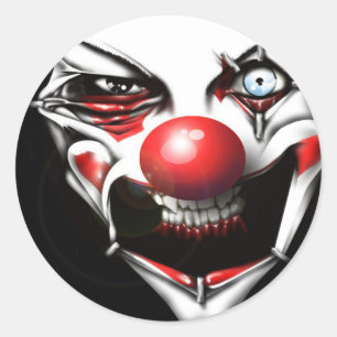 Evil Clown Classic Round Sticker