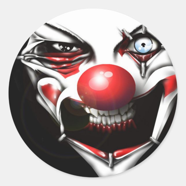 Evil Clown Classic Round Sticker (Front)