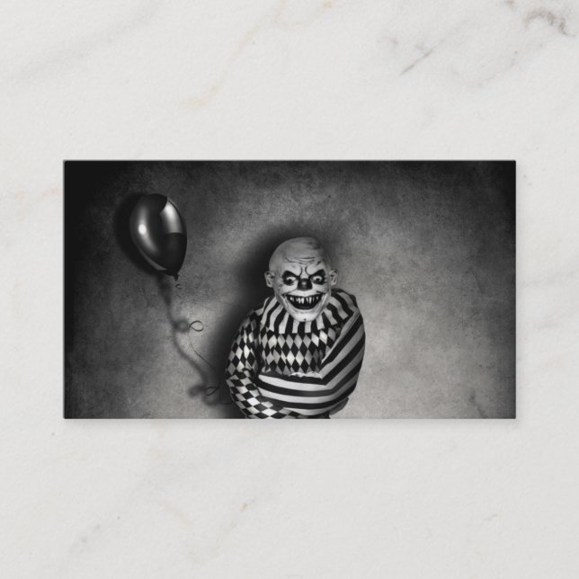Evil Clown Customisable  Halloween Business Cards (Front)