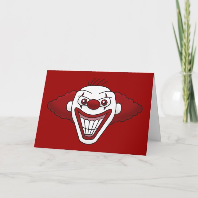 Evil Clown Greeting Card (Front)
