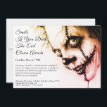 Evil Clown Halloween Invitation – Sinister Smile<br><div class="desc">Invite your guests to a chilling Halloween celebration with this creepy evil clown invitation! Featuring a sinister smile and terrifying details,  this invitation sets the perfect tone for a night full of scares and eerie fun. Customise with your event details and prepare for a fright night to remember.</div>