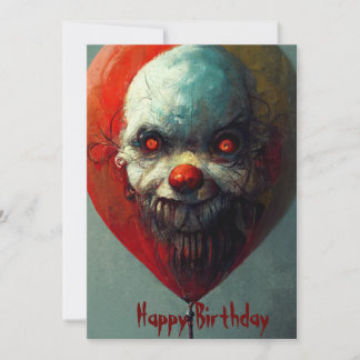 Evil clown happy birthday card