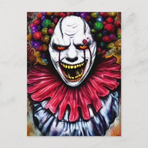 Evil Clown Postcard