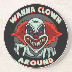Evil Clown Sandstone Coaster