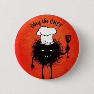 Evil Cook Cartoon Character Chef 6 Cm Round Badge