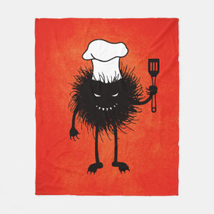 Evil Cook Cartoon Character Chef Fleece Blanket