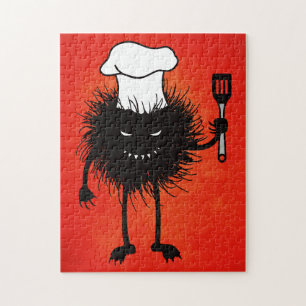 Evil Cook Cartoon Character Chef Jigsaw Puzzle