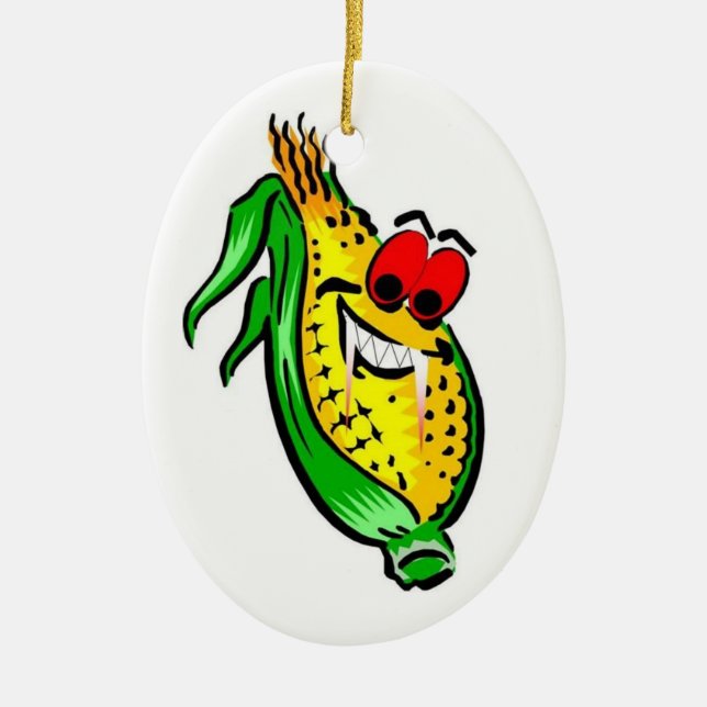 Evil Corn Ceramic Ornament (Front)