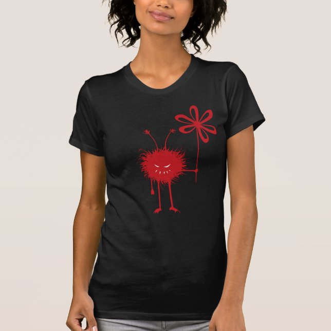 Evil creature in red -  Evil Flower Bug T-Shirt (Front)
