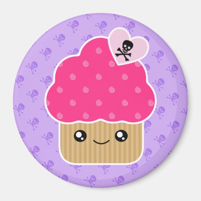 Evil Cute Kawaii Cupcake Of Death Magnet (Front)