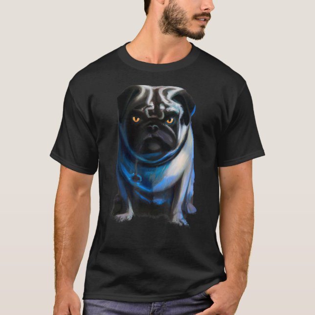 Evil Dog Pug Halloween T-Shirt (Front)