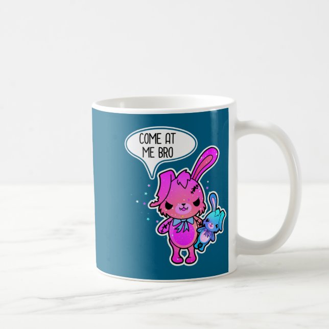 Evil Easter Bunny Come At Me Bro Meme Rabbit Horro Coffee Mug (Right)
