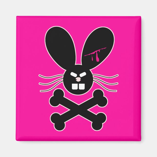 Evil Emo Bunny Crossbones Magnet (Front)