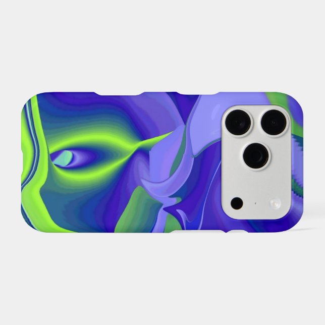 Evil Eye , 3D Abstract in green blue purple (Back Horizontal)