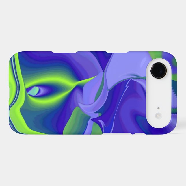Evil Eye , 3D Abstract in green blue purple (Back Horizontal)