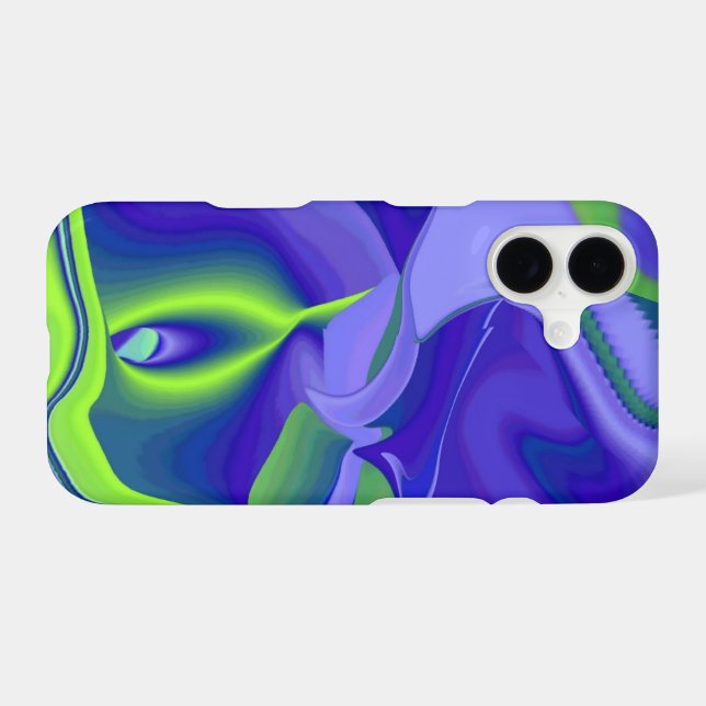 Evil Eye , 3D Abstract in green blue purple (Back Horizontal)