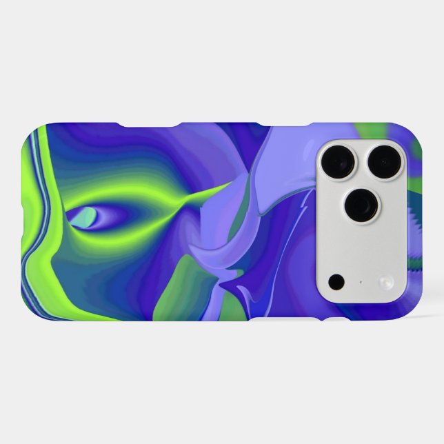Evil Eye , 3D Abstract in green blue purple (Back Horizontal)