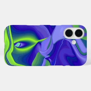 Evil Eye , 3D Abstract in green blue purple iPhone 16 Case