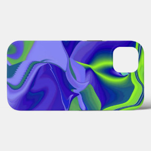 Evil Eye , 3D Abstract in green blue purple iPhone 13 Case
