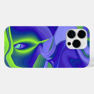 Evil Eye , 3D Abstract in green blue purple iPhone 14 Pro Max Case