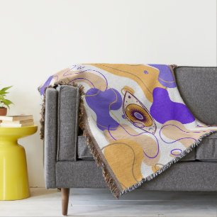 EVIL EYE ABSTRACT ART THROW BLANKET