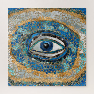 Evil Eye Amulet Geodes and Crystals Jigsaw Puzzle