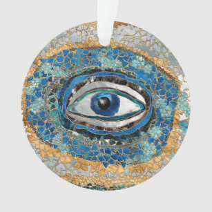 Evil Eye Amulet Geodes and Crystals Ornament