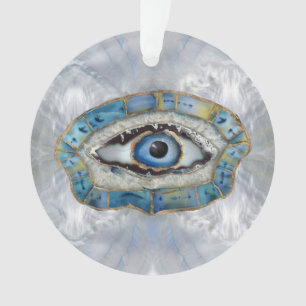 Evil Eye Amulet Geodes and Crystals Ornament