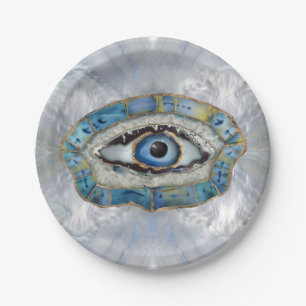 Evil Eye Amulet Geodes and Crystals Paper Plate