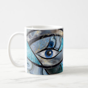 Evil Eye Amulet Mineral Textures Collage Coffee Mug