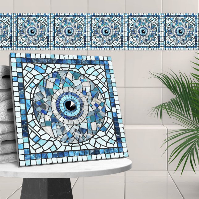 Evil Eye Amulet Mosaic Art Ceramic Tile (Creator Uploaded)