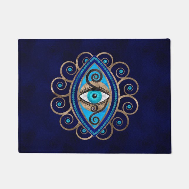 Evil Eye Amulet Ornament Doormat (Front)