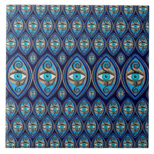 Evil Eye Amulet Pattern Ceramic Tile